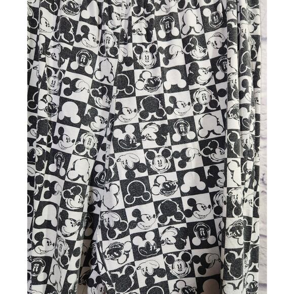 Disney Black White Mickey Mouse Print Pull On Sleep Pants 11 13 Juniors Stretch - Picture 2 of 5
